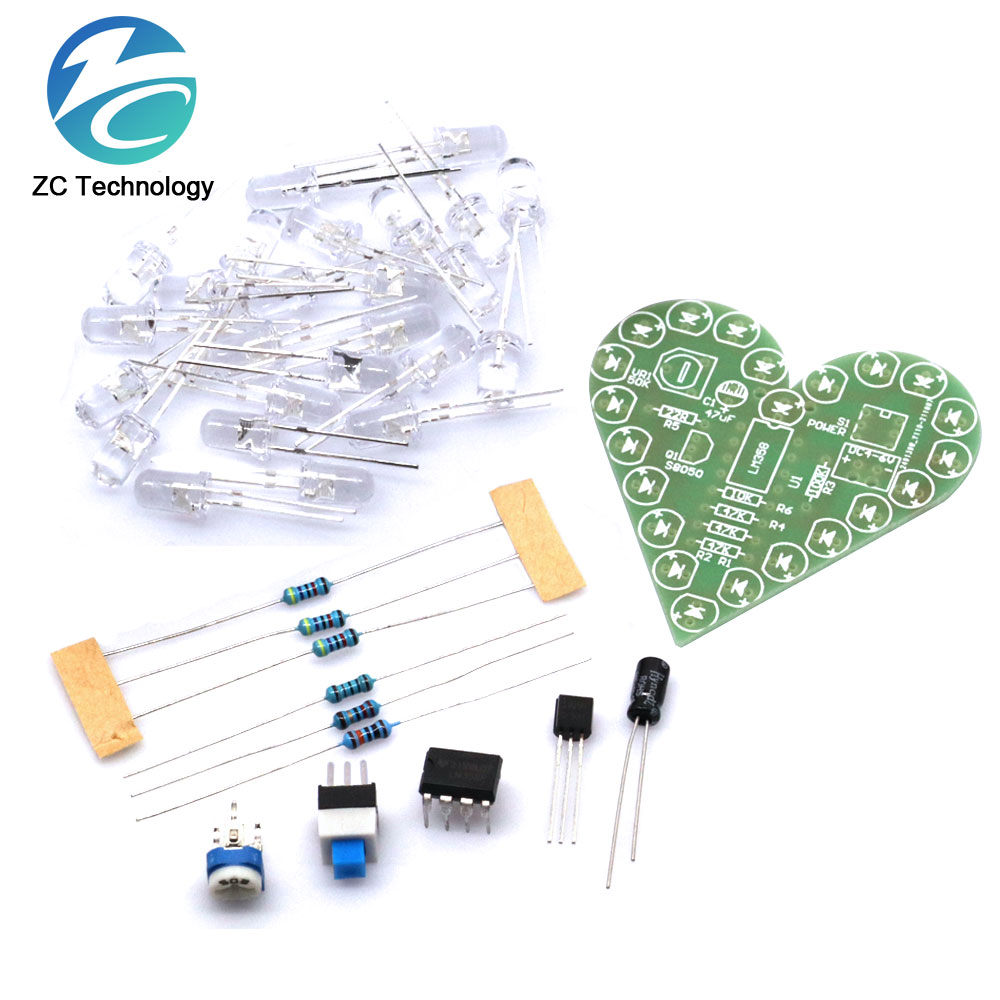 Diy Electronics Learning Kit - Diy Kit Hart Vorm Ademhaling Lamp