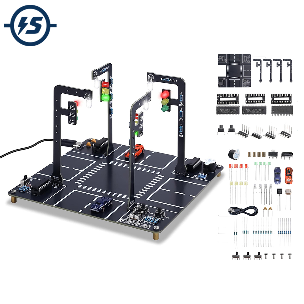 Diy Electronics Kits For Adults - Verkeerslichtsimulatorset met geluid, knipperende lichten, doe-het-zelf