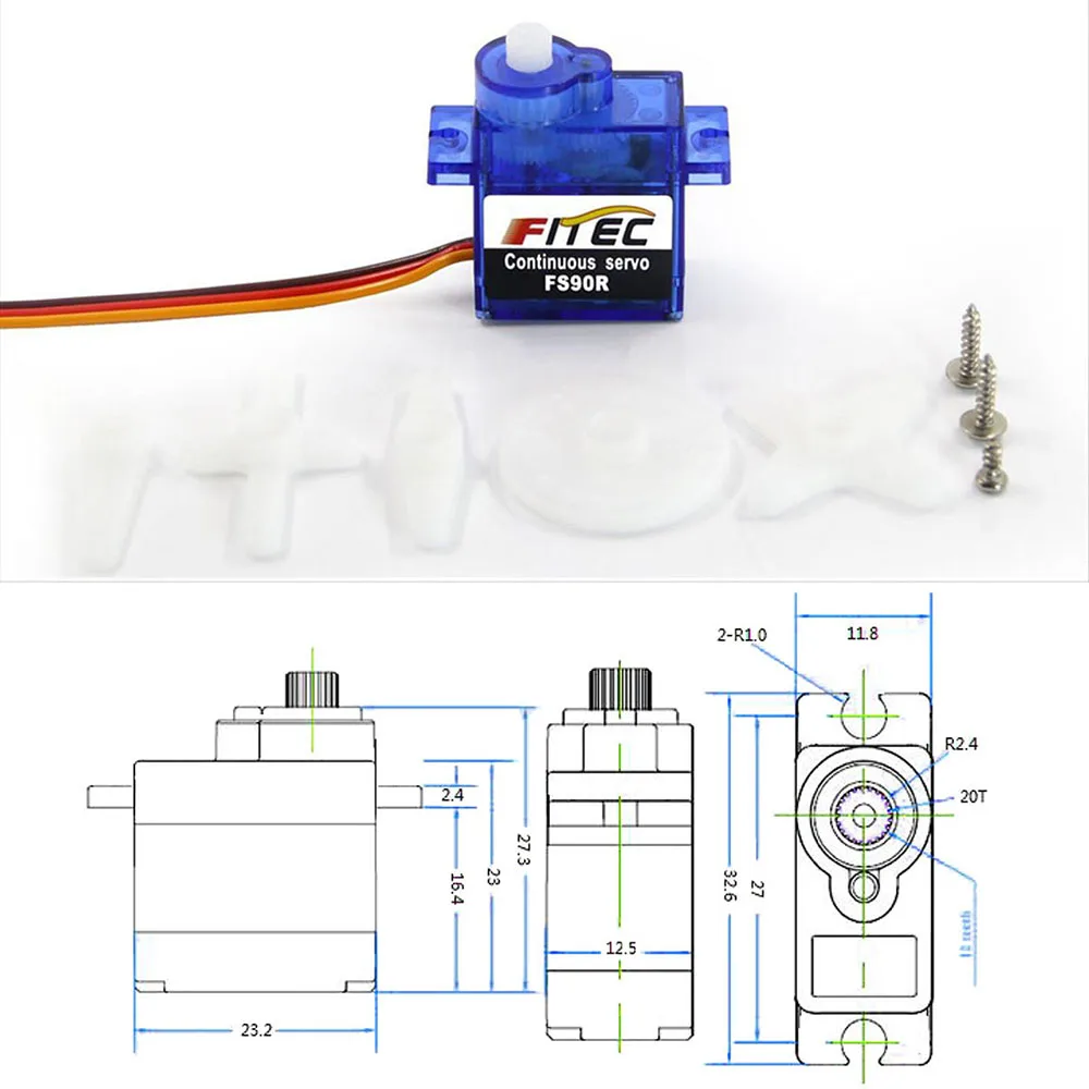 Feetech Mini FS90R Micro Servo - Diy Electric Car recensie en prijs