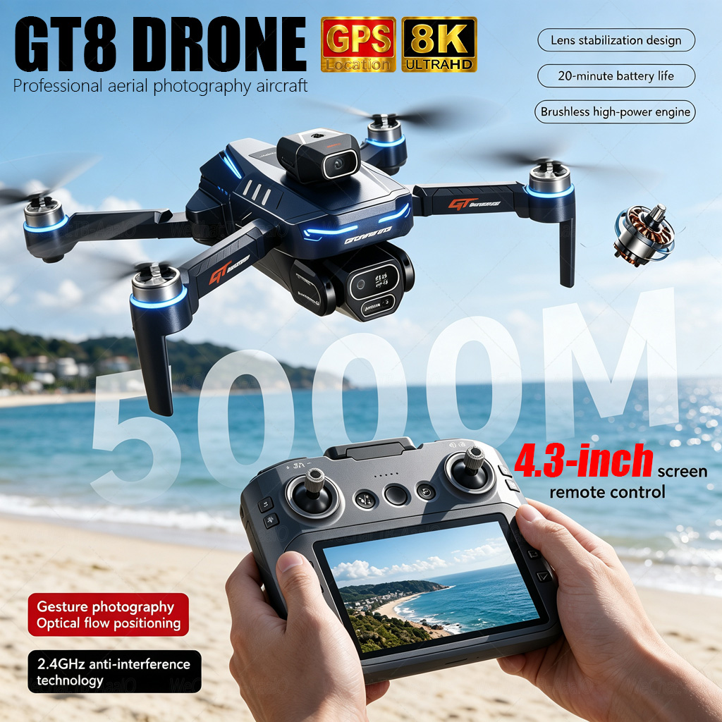 NIEUWE GT8 HD RC Drone 4K Prof - Diy Rc Electronics recensie en prijs