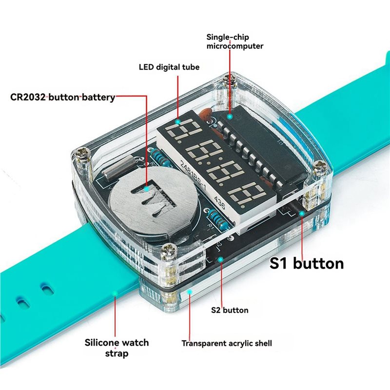 2X DIY Horloge LED Horloge Ele - Diy Electronics Learning Kit recensie en prijs